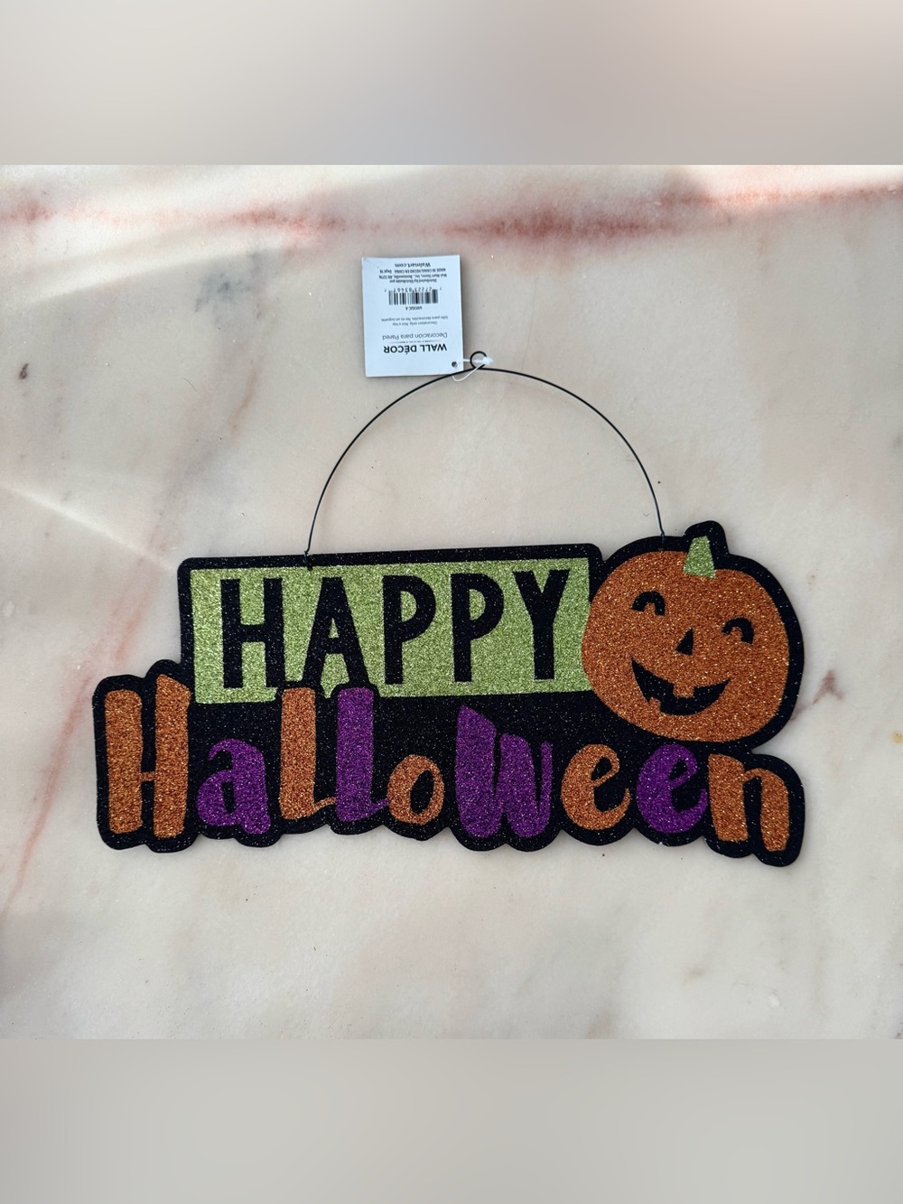 Happy Halloween Glitter Wall Decor - Orange, Purple, Green by